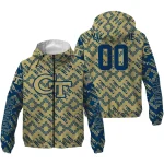 customized georgia tech yellow jackets trellis mesh gold windbreaker jacket best selling