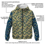 customized georgia tech yellow jackets trellis mesh gold windbreaker jacket best selling