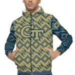 customized georgia tech yellow jackets trellis mesh gold windbreaker jacket best selling