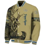 customized georgia tech yellow jackets tribal deer art gold varsity jacket best selling