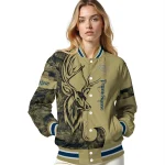 customized georgia tech yellow jackets tribal deer art gold varsity jacket best selling