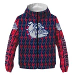 customized gonzaga bulldogs lightning strike grid blue windbreaker jacket best selling