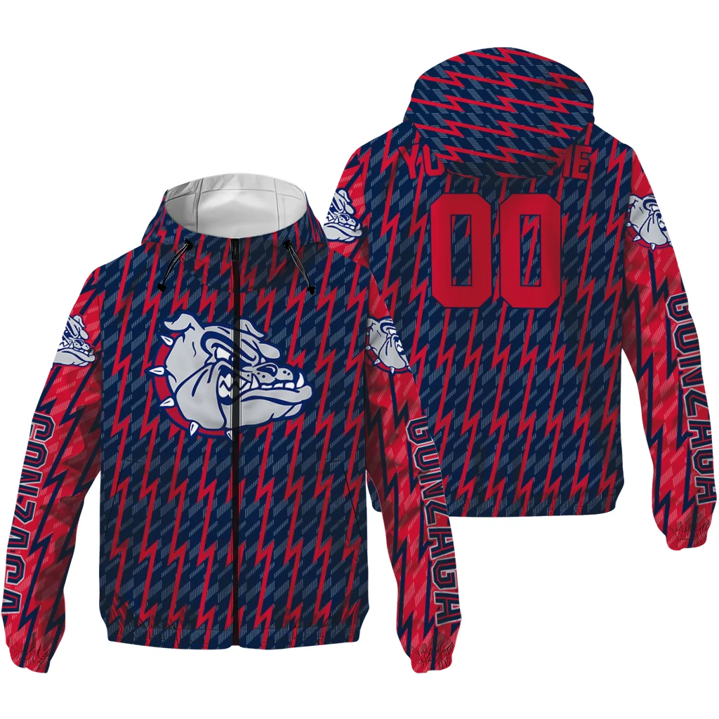 customized gonzaga bulldogs lightning strike grid blue windbreaker jacket high quality customized gonzaga bulldogs lightning strike grid blue windbreaker jacket high quality