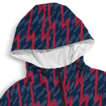 customized gonzaga bulldogs lightning strike grid blue windbreaker jacket best selling
