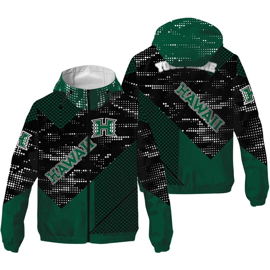 customized hawaii rainbow warriors arrow matrix green black windbreaker jacket high quality customized hawaii rainbow warriors arrow matrix green black windbreaker jacket high quality