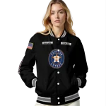 customized houston astros american flag skull black varsity jacket best selling