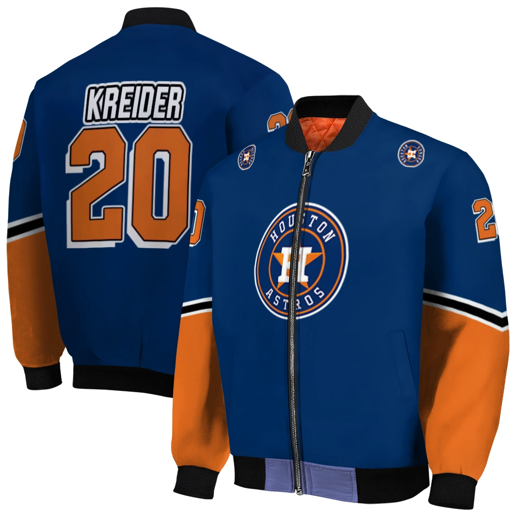 customized houston astros chevron style blue bomber jacket best selling customized houston astros chevron style blue bomber jacket best selling
