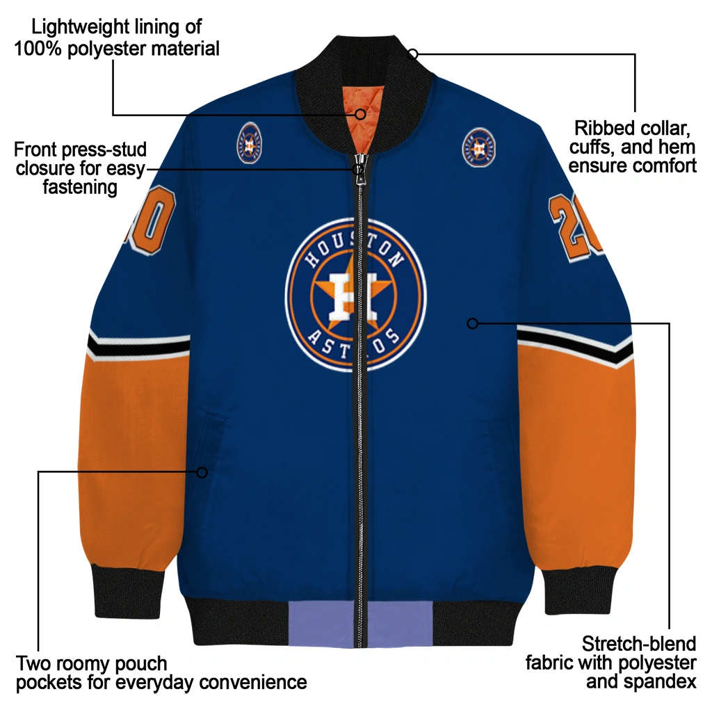customized houston astros chevron style blue bomber jacket new arrival customized houston astros chevron style blue bomber jacket new arrival