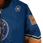 customized houston astros chevron style blue bomber jacket best selling