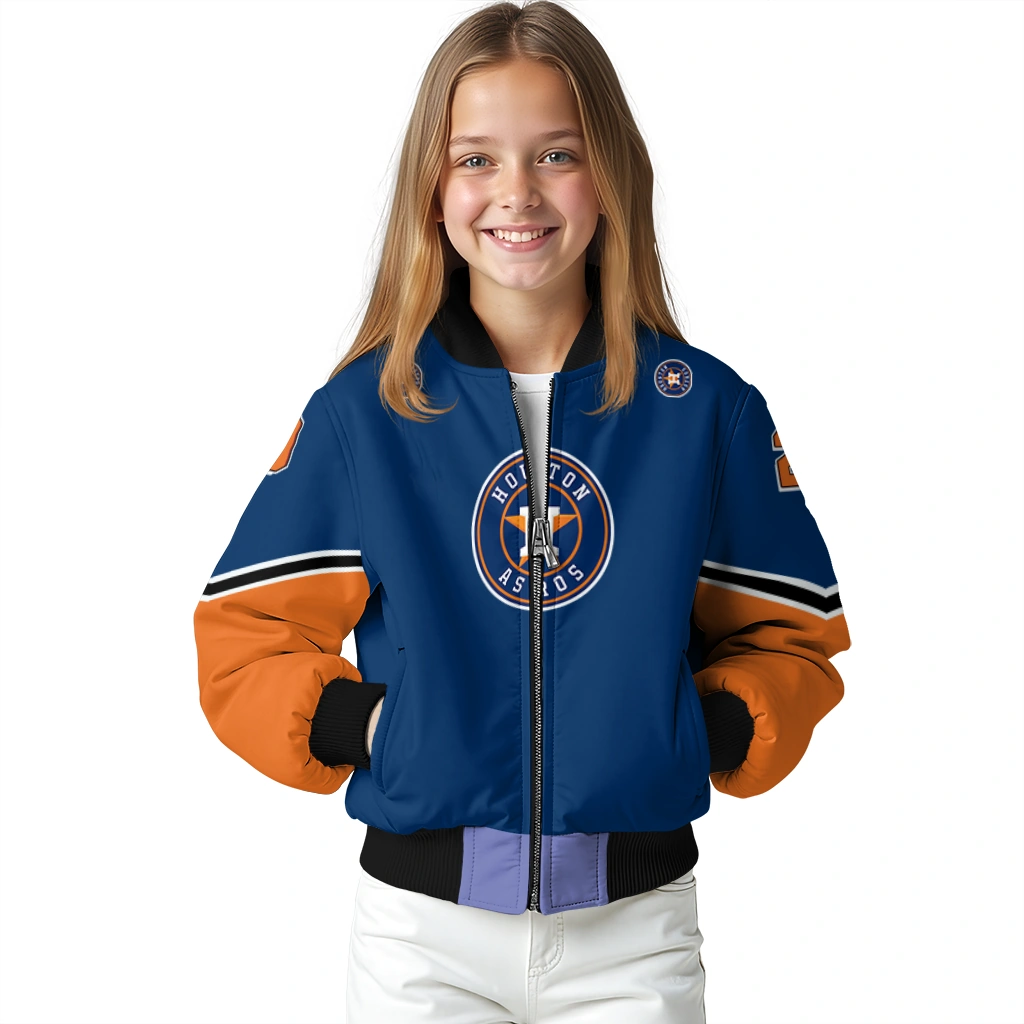customized houston astros chevron style blue bomber jacket top rated customized houston astros chevron style blue bomber jacket top rated