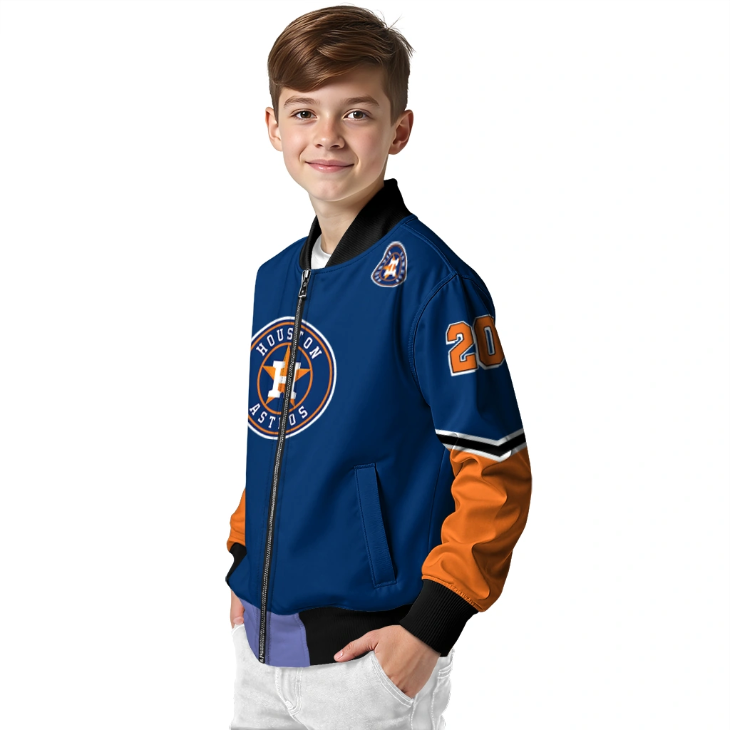 customized houston astros chevron style blue bomber jacket trendy customized houston astros chevron style blue bomber jacket trendy