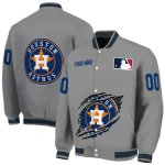 customized houston astros claw rend grey varsity jacket best selling