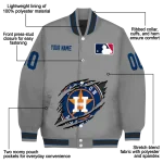 customized houston astros claw rend grey varsity jacket best selling
