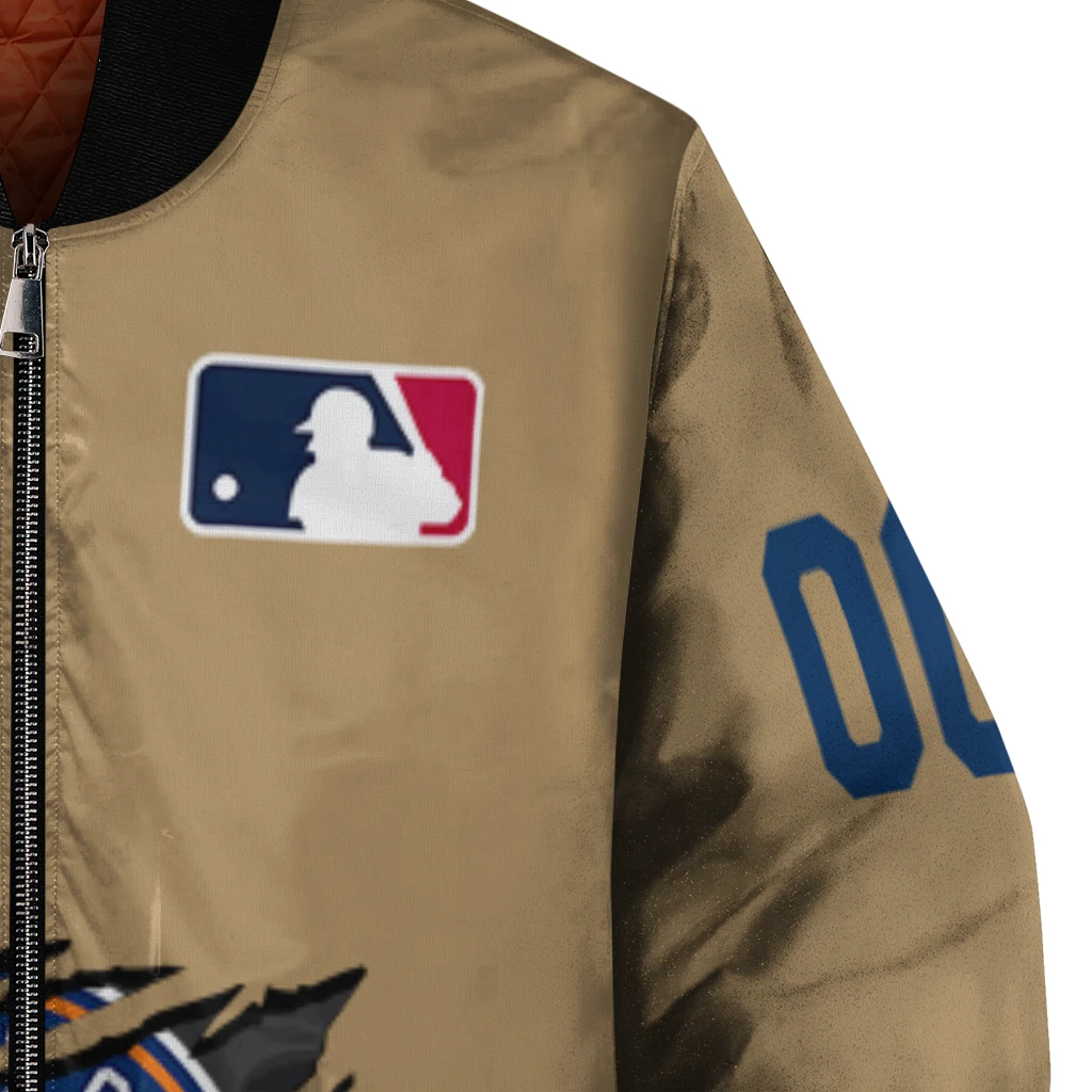 customized houston astros claw swipe beige bomber jacket premium grade customized houston astros claw swipe beige bomber jacket premium grade