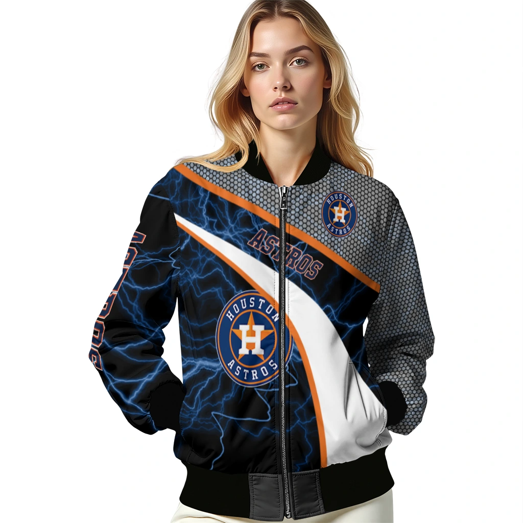 customized houston astros electric flash blue bomber jacket latest model customized houston astros electric flash blue bomber jacket latest model