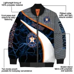 customized houston astros electric flash blue bomber jacket best selling
