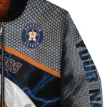 customized houston astros electric flash blue bomber jacket best selling