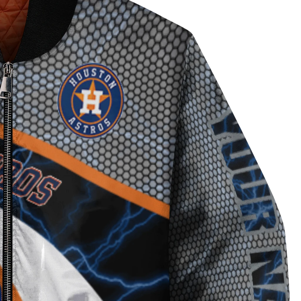 customized houston astros electric flash blue bomber jacket premium grade customized houston astros electric flash blue bomber jacket premium grade