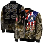 customized houston astros patriot deer camouflage bomber jacket best selling