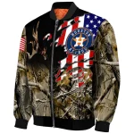 customized houston astros patriot deer camouflage bomber jacket best selling