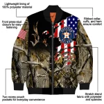 customized houston astros patriot deer camouflage bomber jacket best selling
