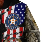 customized houston astros patriot deer camouflage bomber jacket best selling