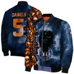 customized houston astros skull cluster blue bomber jacket best selling