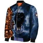 customized houston astros skull cluster blue bomber jacket best selling