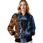 customized houston astros skull cluster blue bomber jacket best selling