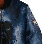 customized houston astros skull cluster blue bomber jacket best selling