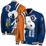 customized houston astros snoopy head blue varsity jacket best selling