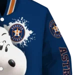 customized houston astros snoopy head blue varsity jacket best selling