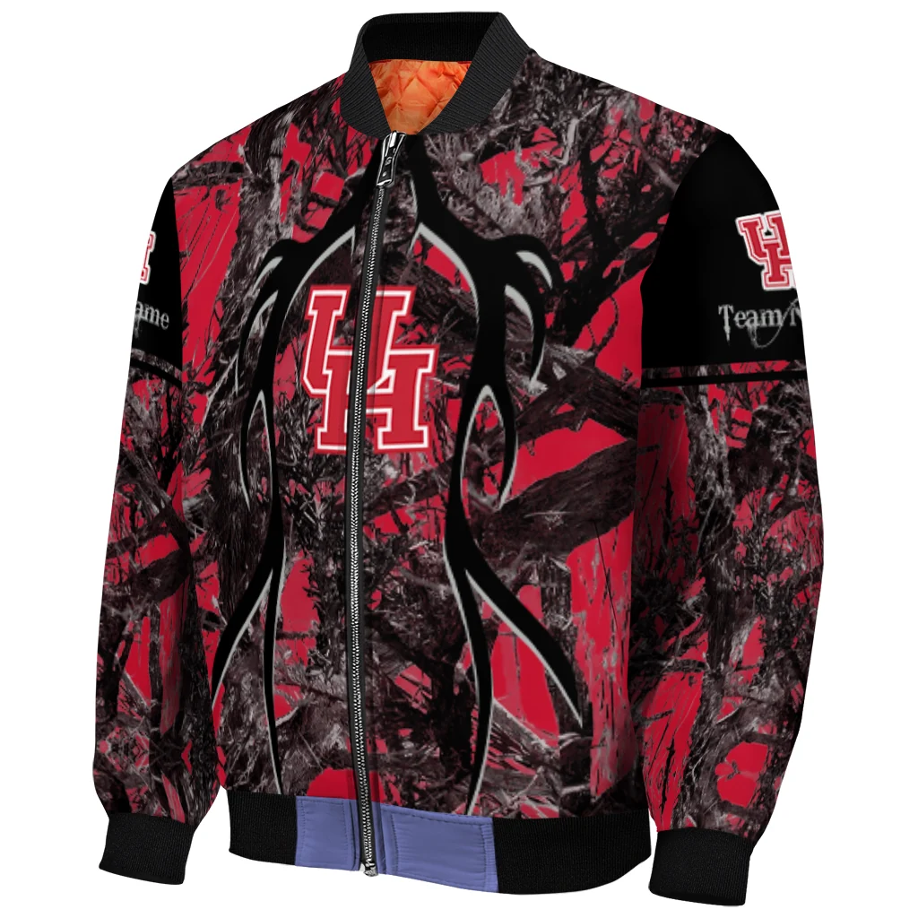 customized houston cougars antlers motif red black bomber jacket fashion forward customized houston cougars antlers motif red black bomber jacket fashion forward