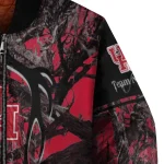 customized houston cougars antlers motif red black bomber jacket best selling