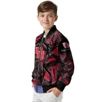customized houston cougars antlers motif red black bomber jacket best selling