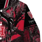 customized houston cougars antlers motif red black varsity jacket best selling