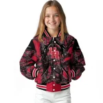 customized houston cougars antlers motif red black varsity jacket best selling