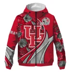 customized houston cougars blossoms helmet red windbreaker jacket best selling