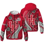 customized houston cougars blossoms helmet red windbreaker jacket best selling