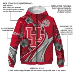 customized houston cougars blossoms helmet red windbreaker jacket best selling