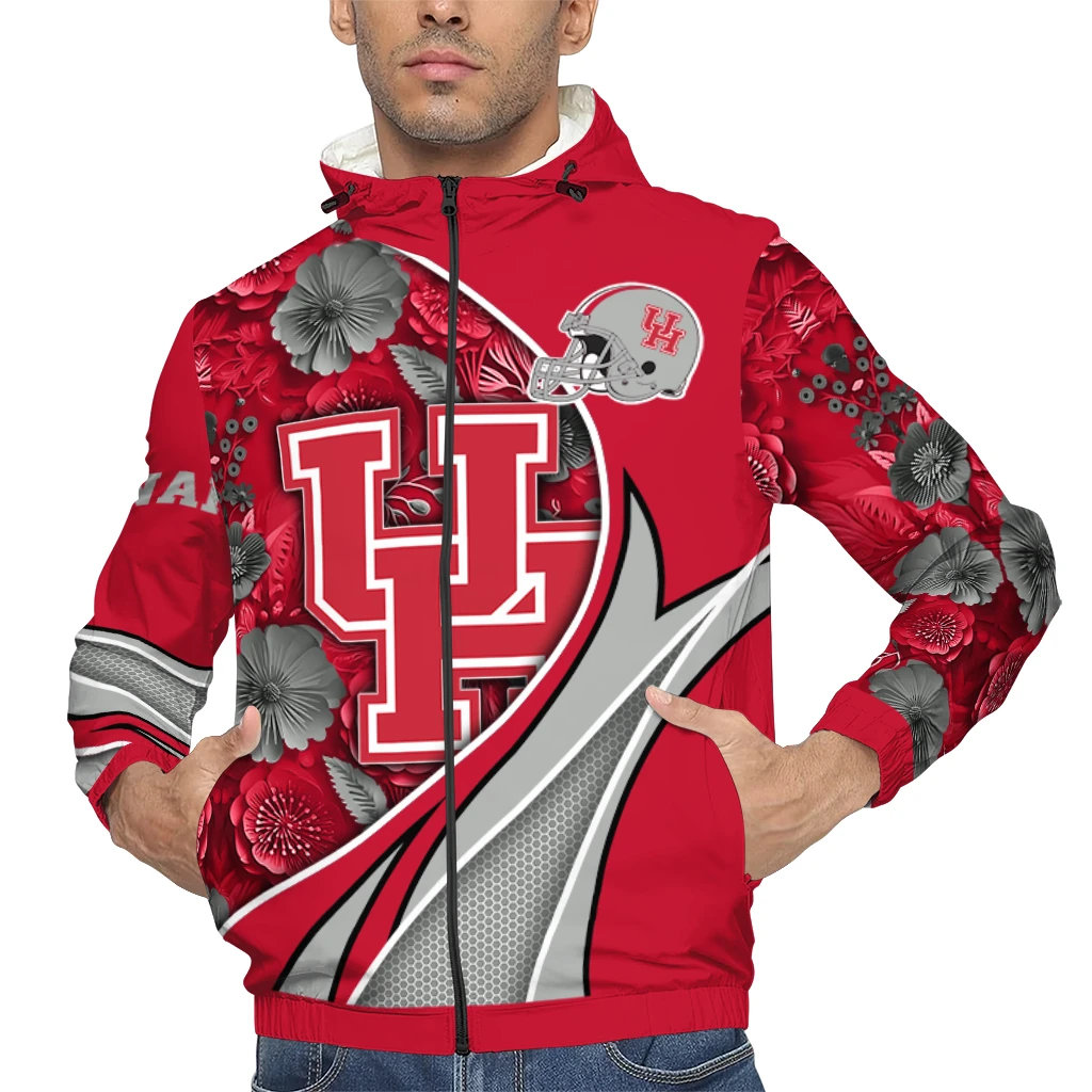 customized houston cougars blossoms helmet red windbreaker jacket top rated customized houston cougars blossoms helmet red windbreaker jacket top rated