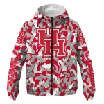 customized houston cougars camouflage mashup red windbreaker jacket best selling
