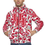 customized houston cougars camouflage mashup red windbreaker jacket best selling