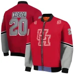 customized houston cougars chevron style red bomber jacket best selling