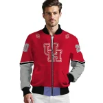 customized houston cougars chevron style red bomber jacket best selling