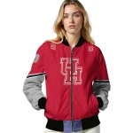 customized houston cougars chevron style red bomber jacket best selling