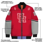 customized houston cougars chevron style red bomber jacket best selling