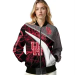 customized houston cougars electric flash red bomber jacket best selling