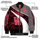 customized houston cougars electric flash red bomber jacket best selling