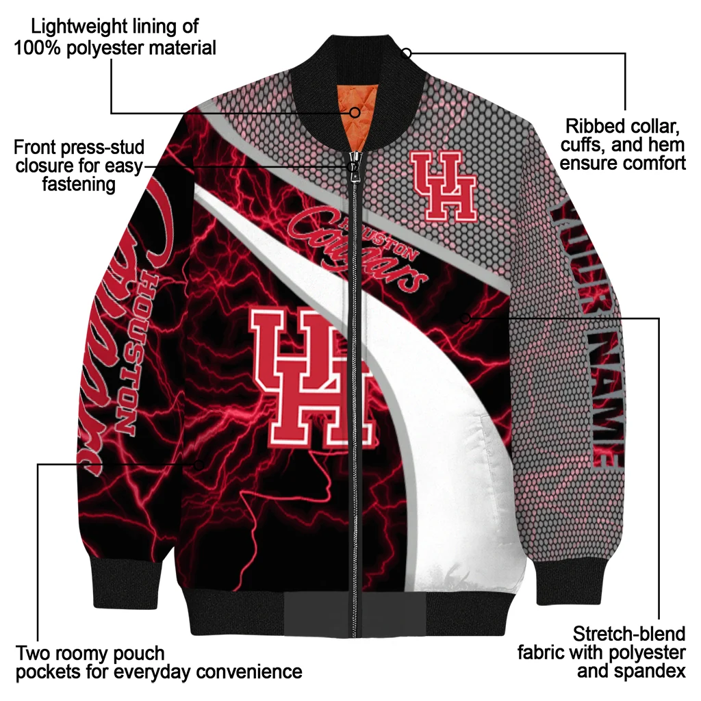 customized houston cougars electric flash red bomber jacket new arrival customized houston cougars electric flash red bomber jacket new arrival